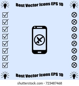 Phone icon, lost signal vector illustration