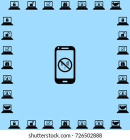 Phone icon, lost signal vector illustration