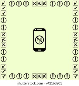 Phone icon, lost signal vector illustration