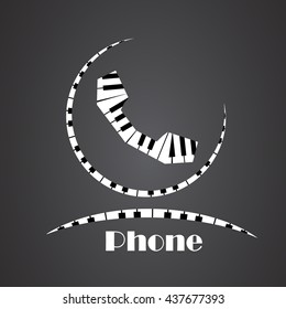Phone Icon made from piano