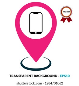 phone icon and map pin. logo concept. Designed for your web site design, logo, app, UI