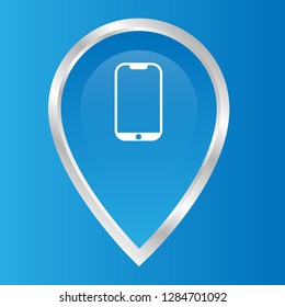 phone icon and map pin. logo concept. Designed for your web site design, logo, app, UI