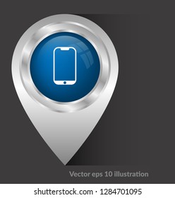 phone icon and map pin. logo concept. Designed for your web site design, logo, app, UI