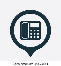 phone icon map pin on white background 