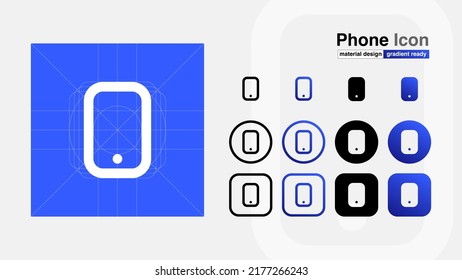 Phone icon - material design, gradient