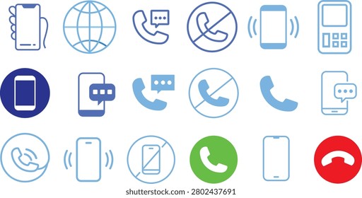 Phone icon for mobile communication layout design collection, perfect for modern smartphone applications and corporate contact information interfaces.