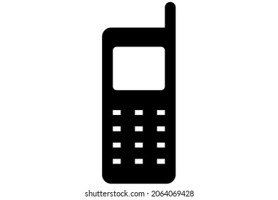 Phone icon. Mobile device in black. Smartphone symbol with transparent screen