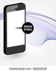 Icono de teléfono. Tecnologías móviles. Antecedentes abstractos. Patrón de triángulos geométricos para presentaciones empresariales, cubierta de aplicaciones y diseño de sitios web. Ilustración vectorial.