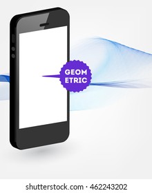 Icono de teléfono. Tecnologías móviles. Antecedentes abstractos. Patrón de triángulos geométricos para presentaciones empresariales, cubierta de aplicaciones y diseño de sitios web. Ilustración vectorial.