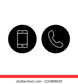 Phone icon in modern flat design isolated on white background, call vector illustration for web site or mobile app