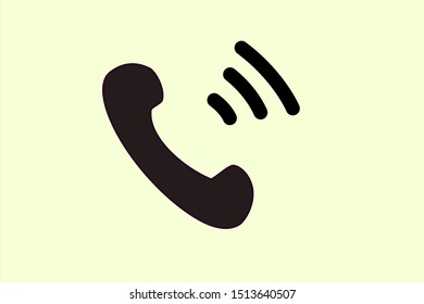 Phone icon in modern flat style, isolated on gray background, icon, wave symbol, ready for logo design, vector image