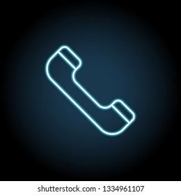 Phone icon in neon style. Simple thin line, outline vector of web, minimalistic icons for UI and UX, website or mobile application