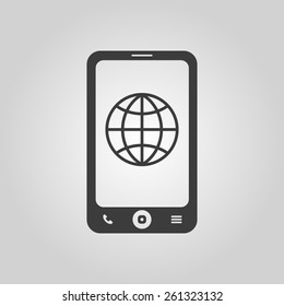The phone icon. Network symbol. Flat Vector illustration
