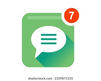 phone icon. new message notification. flat vector illustration.
