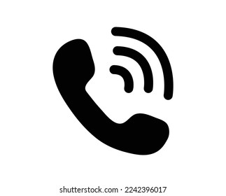 Icono de teléfono con un estilo plano agradable aislado en fondo blanco