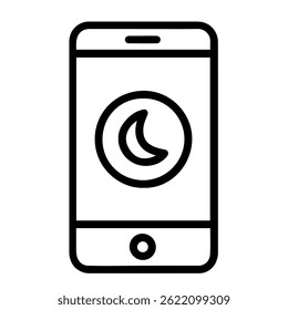Phone icon in night mode on white background vector