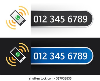 Phone icon with number design for app or website. Vector illustration