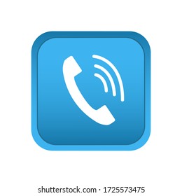 Phone icon on the button. Vector illustration