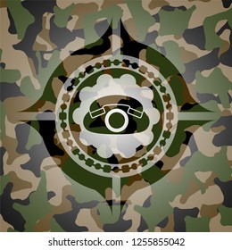 phone icon on camouflaged texture