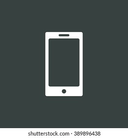 Phone icon, on dark background, white outline, large size symbol