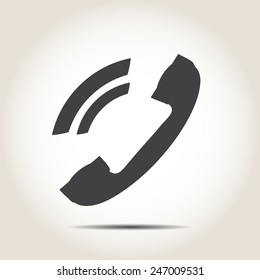 Phone icon on a gray background