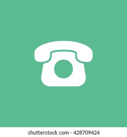 Phone Icon On Green Background