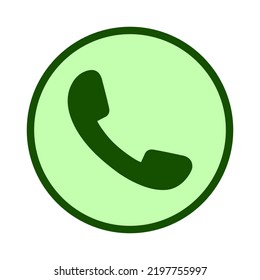 Phone Icon On Green Round Background Stock Vector (Royalty Free ...