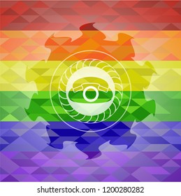 phone icon on mosaic background with the colors of the LGBT flag