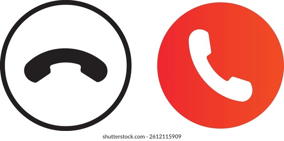  phone icon on round internet button set. phone call glyph icon. Flat red blue Phone icon illustration sign,
