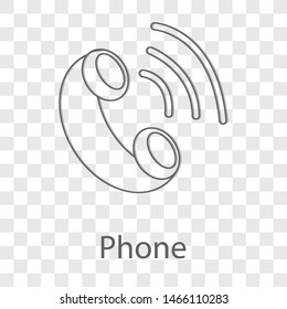 Phone icon on transparency background. Vector illustration.