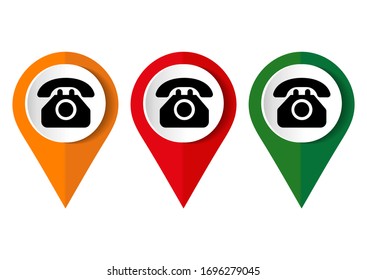  Telefonsymbol auf weißem Hintergrund. Vektorillustration.