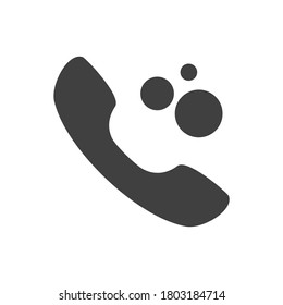 Icono del teléfono en la ilustración del vector de fondo blanco