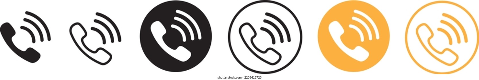 Phone icon on white background, vector