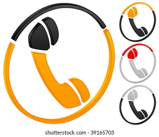 Phone icon on a white background. Vector illustration.