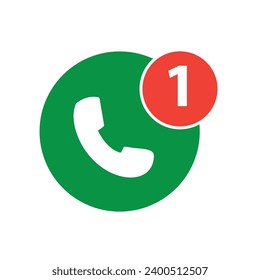 Icono de teléfono, signo de llamada perdida, ilustración de estilo de moda plana sobre fondo blanco..eps