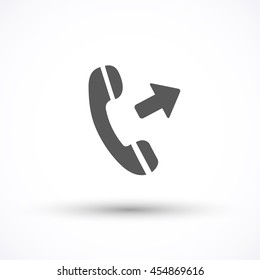 Phone icon outgoing call isolated on white background. Telephone symbol for your design, logo, application, UI, Vector illustration.