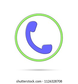 Phone icon, outline design template, vector illustration