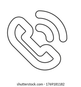 Phone icon, outline vector sign, linear style pictogram isolated on white. Symbol, logo illustration. Editable stroke. Eps10 vector illustration.