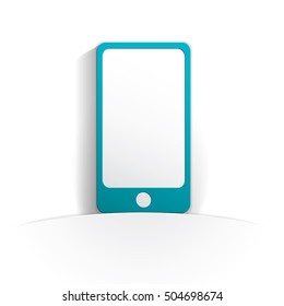 phone icon paper style full vector