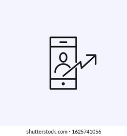 Phone icon with person symbol and up arrow