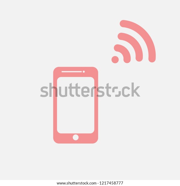 Phone Icon Pink Color Trendy Flat Stock Vector (Royalty Free