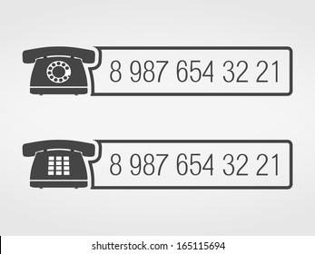Phone icon with place for your number, vector eps10 illustration
