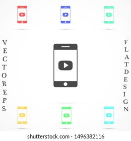 Phone icon play vector. watching video on the Phone. 