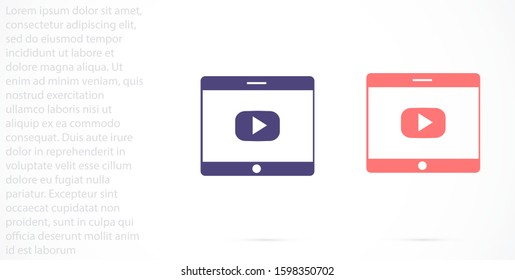 Phone icon play vector. watching video on the Phone. video player online. video online phone