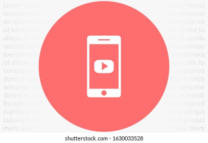 Phone icon play vector. watching video on the Phone. video player online. video online phone