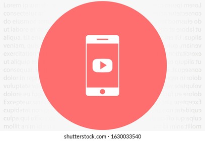 Phone icon play vector. watching video on the Phone. video player online. video online phone