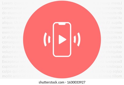 Phone icon play vector. watching video on the Phone. video player online. video online phone