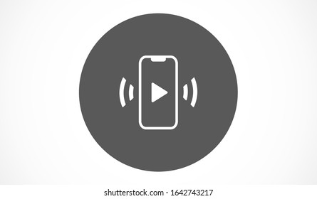 Phone icon play vector. watching video on the Phone. video player online. video online phone