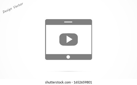 Phone icon play vector. watching video on the Phone. video player online. video online phone