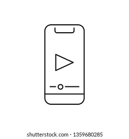 Phone icon playing video on the screen.